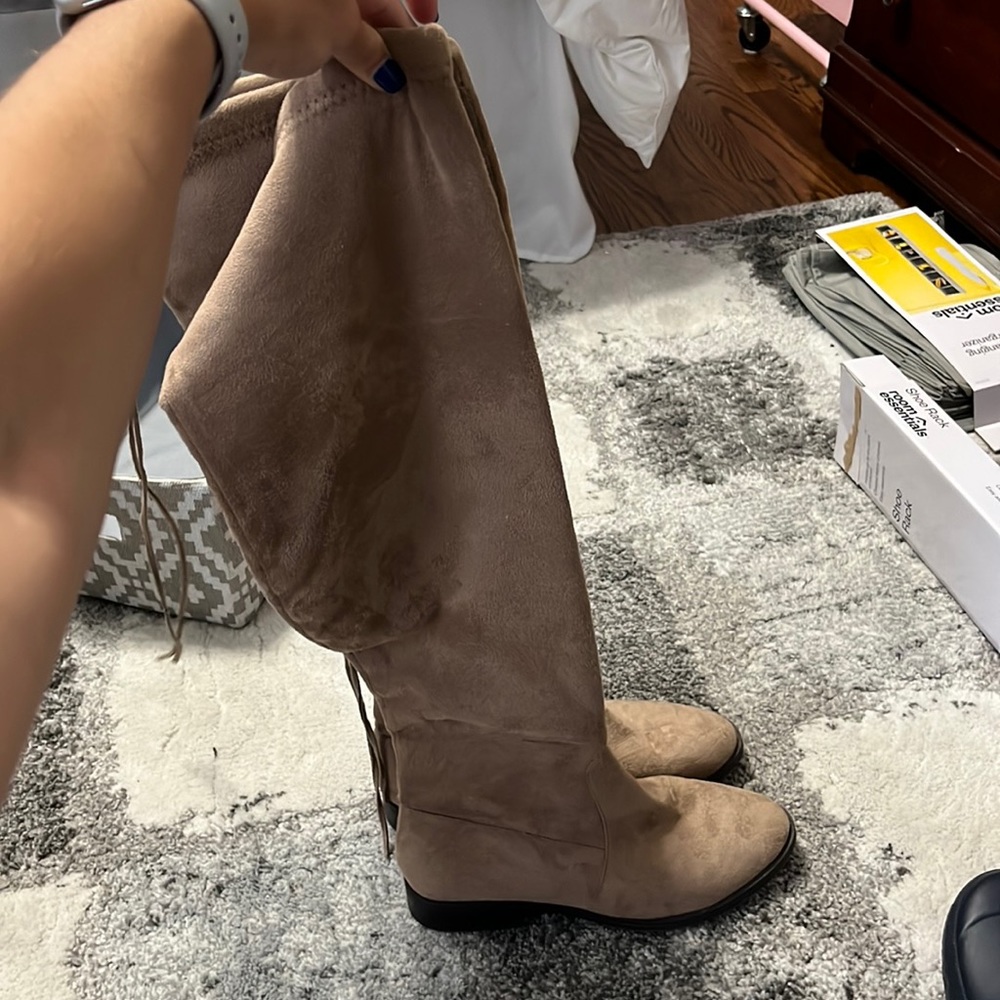 knee high tan boots
